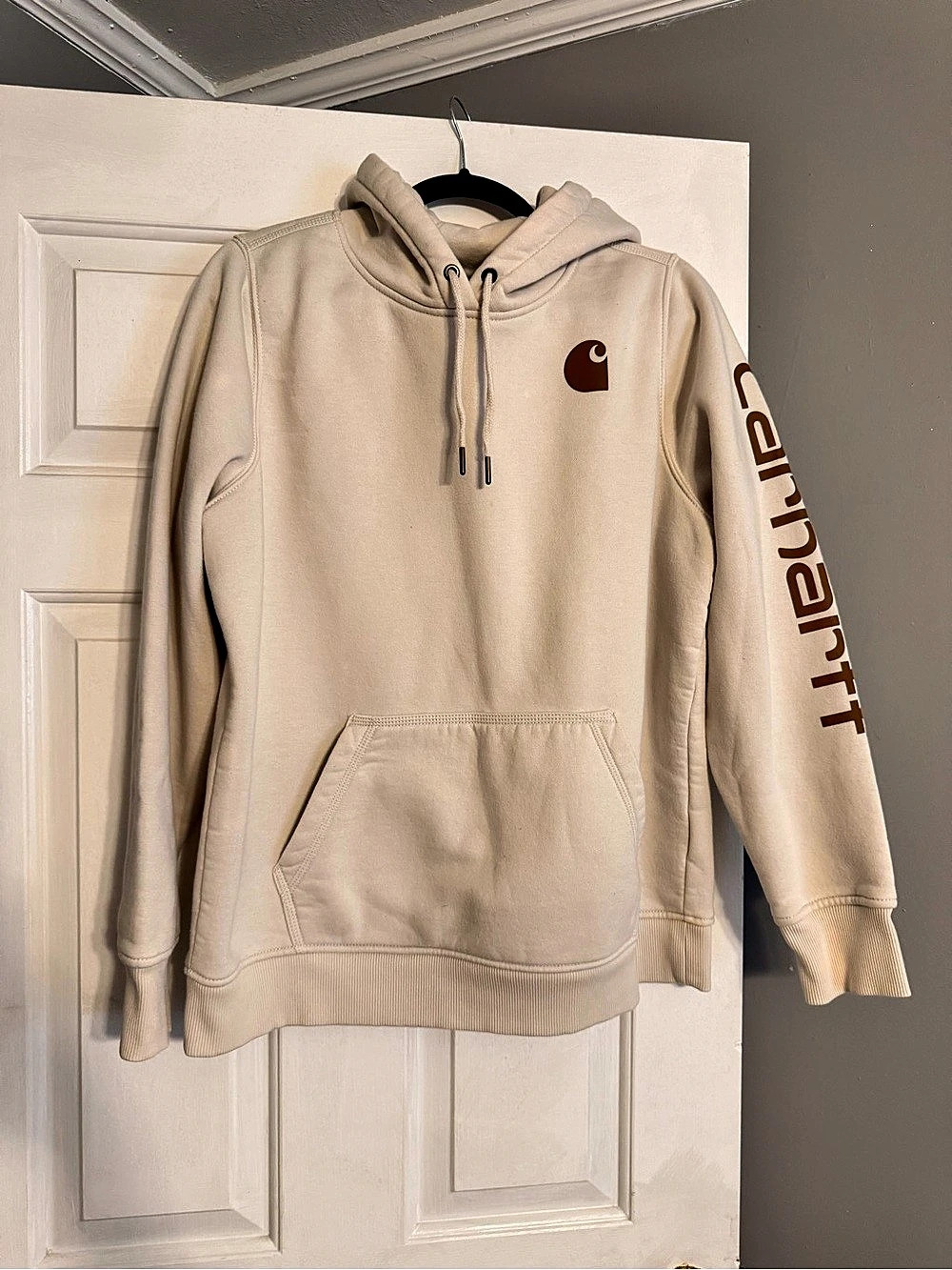 Carhartt Relaxed Fit Hooded Sweatshirt Cream Large